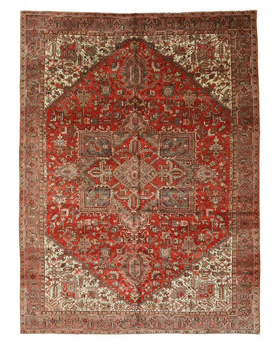 Heriz Red Hand Knotted 910 X 133 Area Rug 834-132256 Image 0