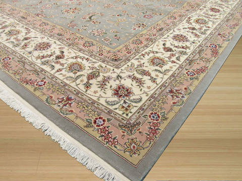 Tabriz Blue Hand Knotted 120 X 180 Area Rug 834-132280 Image 1