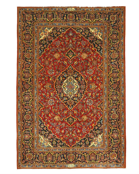 Kashan Red Hand Knotted 49 X 71 Area Rug 834-132295 Image 0