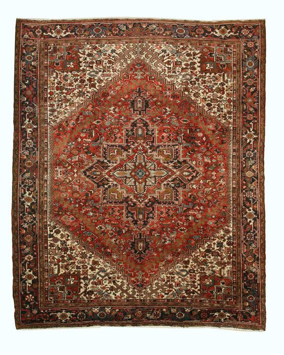Heriz Red Hand Knotted 103 X 128 Area Rug 834-132306 Image 0
