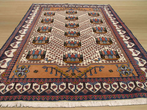 Khorasan Beige Hand Knotted 53 X 610 Area Rug 834-132312 Image 2