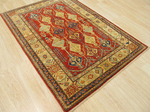 Kazak Red Hand Knotted 36 X 51 Area Rug 834-132343 Image 3