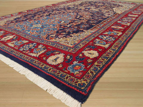 Sarouk Blue Hand Knotted 35 X 53 Area Rug 834-132366 Image 1