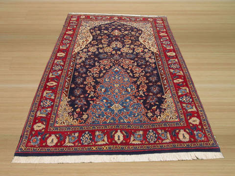 Sarouk Blue Hand Knotted 35 X 53 Area Rug 834-132366 Image 2