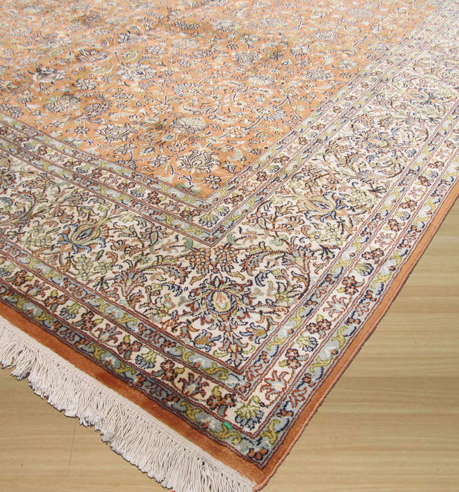 Tabriz Beige Hand Knotted 61 X 91 Area Rug 834-132376 Image 1