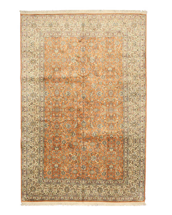 Tabriz Beige Hand Knotted 61 X 91 Area Rug 834-132376 Image 0
