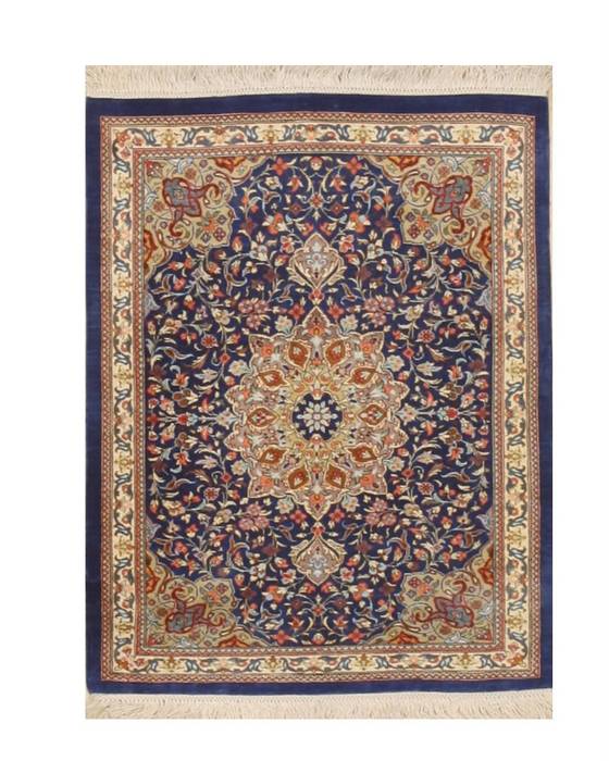 Qum Blue Hand Knotted 110 X 25  Area Rug 834-132404 Image 0