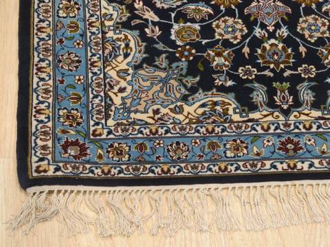 Isfahan Blue Hand Knotted 25 X 32 Area Rug 834-132407 Image 1