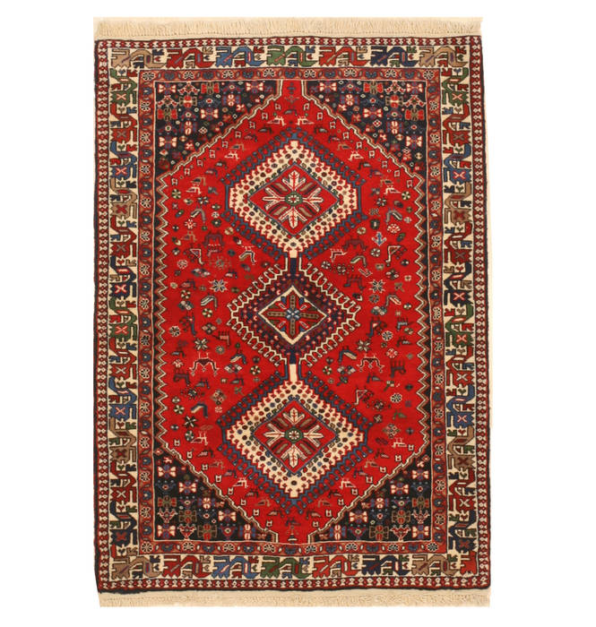 Yalameh Orange Hand Knotted 37 X 50 Area Rug 834-132440 Image 0