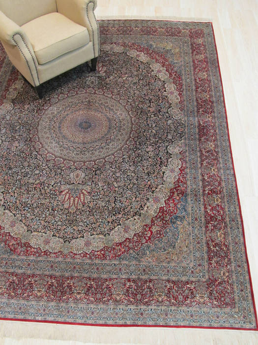 Black Hand Knotted 79 X 102 Area Rug 834-132494 Image 3