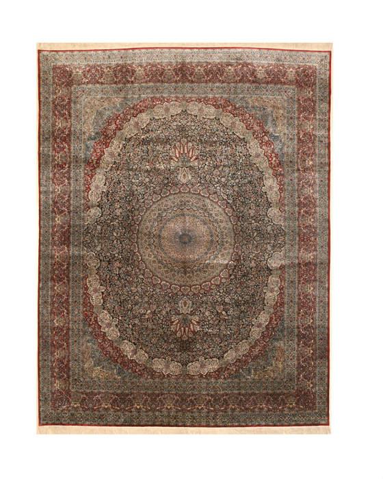 Black Hand Knotted 79 X 102 Area Rug 834-132494 Image 0