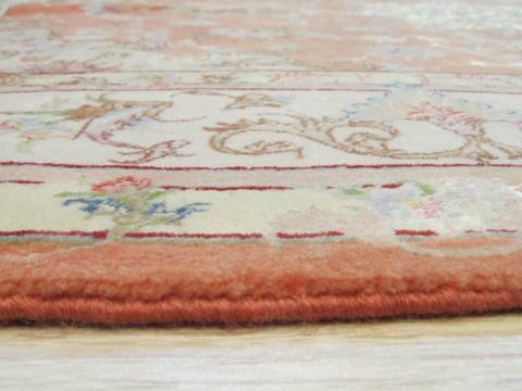 Tabriz Orange Hand Knotted 51 X 68 Area Rug 834-132496 Image 4