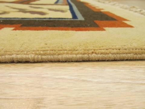 Beige Square Hand Knotted 66 X 73 Area Rug 834-132517 Image 2