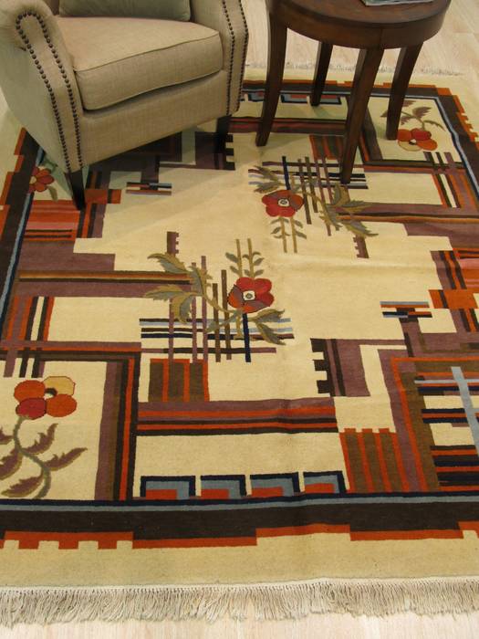 Beige Square Hand Knotted 66 X 73 Area Rug 834-132517 Image 3