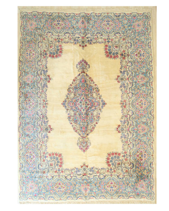 Kerman Beige Hand Knotted 99 X 138 Area Rug 834-132534 Image 0