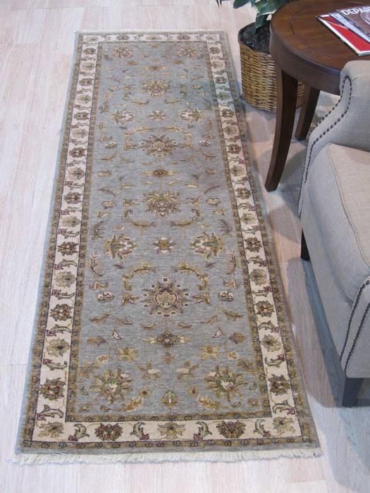 Agra Grey Runner Hand Knotted 27 X 711 Area Rug 834-132555 Image 3