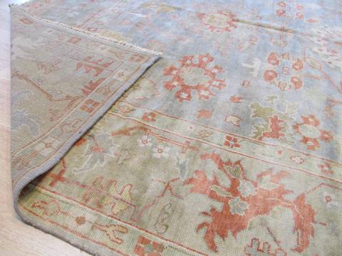 Oushak Blue Hand Knotted 91 X 119 Area Rug 834-132562 Image 2