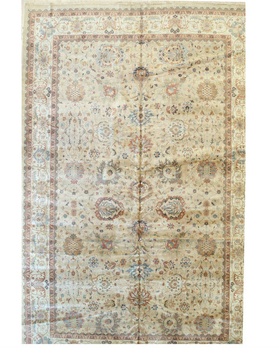 Agra Beige Hand Knotted 120 X 180 Area Rug 834-132578 Image 0