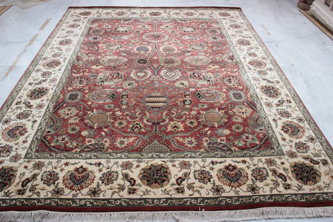 Jaipur Red Hand Knotted 81 X 102 Area Rug 905-132581 Image 1