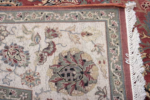 Jaipur Red Hand Knotted 81 X 102 Area Rug 905-132581 Image 4