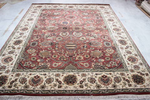 Jaipur Red Hand Knotted 81 X 102 Area Rug 905-132581 Image 5