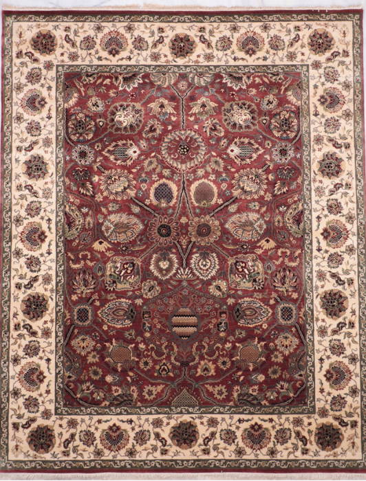 Jaipur Red Hand Knotted 81 X 102 Area Rug 905-132581 Image 0