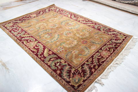 Jaipur Brown Hand Knotted 62 X 88 Area Rug 905-132585 Image 1