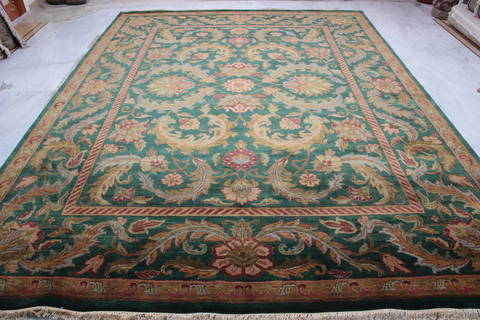 Jaipur Green Hand Knotted 91 X 121 Area Rug 905-132586 Image 2