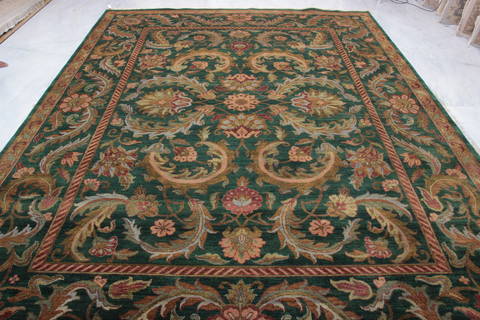Jaipur Green Hand Knotted 91 X 121 Area Rug 905-132586 Image 4