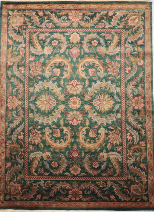 Jaipur Green Hand Knotted 91 X 121 Area Rug 905-132586 Image 0