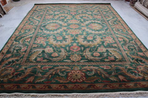 Jaipur Green Hand Knotted 93 X 1111 Area Rug 905-132588 Image 2