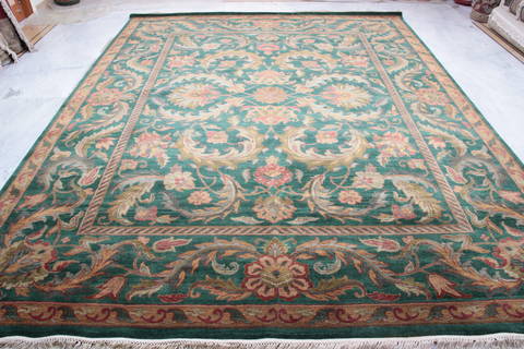 Jaipur Green Hand Knotted 93 X 1111 Area Rug 905-132588 Image 3