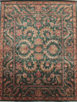 Jaipur Green Hand Knotted 9'3" X 11'11"  Area Rug 905-132588