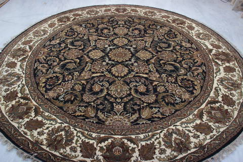 Jaipur Black Round Hand Knotted 910 X 910 Area Rug 905-132589 Image 4