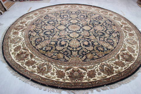 Jaipur Black Round Hand Knotted 910 X 910 Area Rug 905-132589 Image 6