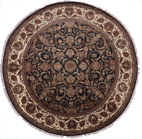 Jaipur Black Round Hand Knotted 910 X 910 Area Rug 905-132589 Image 0