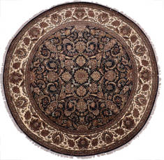 Jaipur Black Round Hand Knotted 9'10" X 9'10"  Area Rug 905-132589