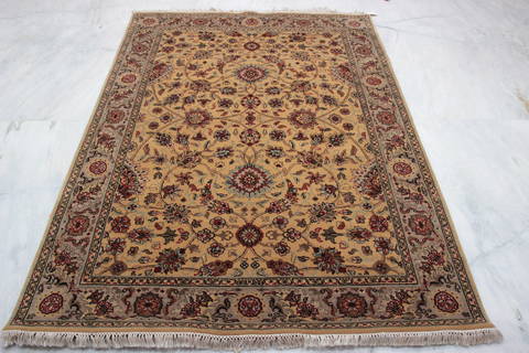 Jaipur Yellow Hand Knotted 51 X 71 Area Rug 905-132590 Image 1