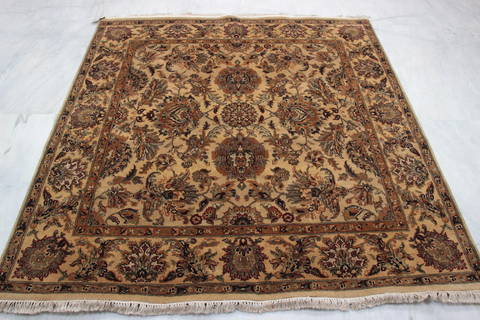 Jaipur Beige Square Hand Knotted 60 X 63 Area Rug 905-132593 Image 1