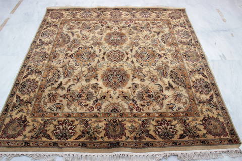 Jaipur Beige Square Hand Knotted 60 X 63 Area Rug 905-132593 Image 3