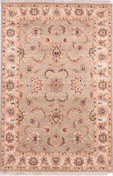 Chobi Grey Hand Knotted 4'1" X 6'1"  Area Rug 905-132599