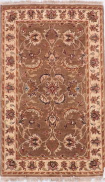 Chobi Brown Hand Knotted 3'1" X 5'2"  Area Rug 905-132600