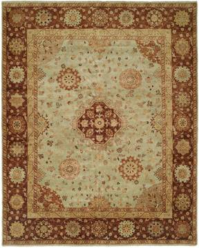 Kalaty ANTALYA Green Rectangle 4x6 ft Wool Carpet 132712
