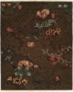Kalaty CASPIAN Brown Rectangle 4x6 ft Wool Carpet 132872