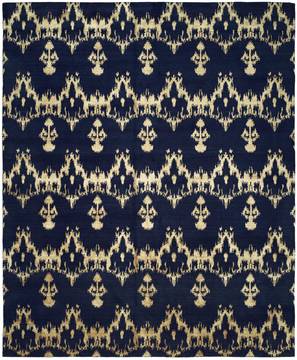 Kalaty GRAMERCY Blue Rectangle 10x14 ft Wool and Silkette Carpet 133039