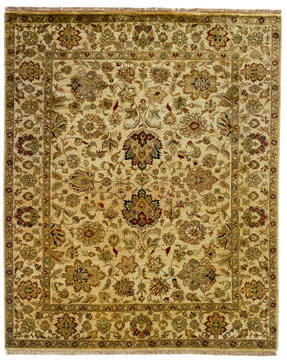 Kalaty JAIPURA Beige Square 5 to 6 ft Wool Carpet 133240
