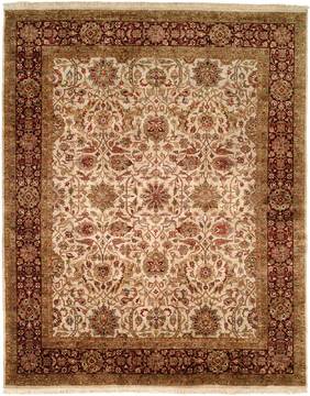 Kalaty KABIR Beige Rectangle 6x9 ft Wool and Silk Carpet 133266
