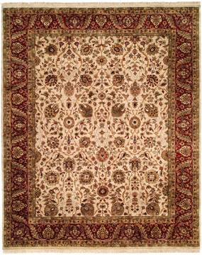 Kalaty KABIR Beige Rectangle 6x9 ft Wool and Silk Carpet 133270