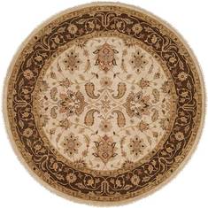 Kalaty OUSHAK Beige Round 5 to 6 ft Wool Carpet 133587