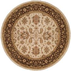 Kalaty OUSHAK Beige Round 7 to 8 ft Wool Carpet 133588